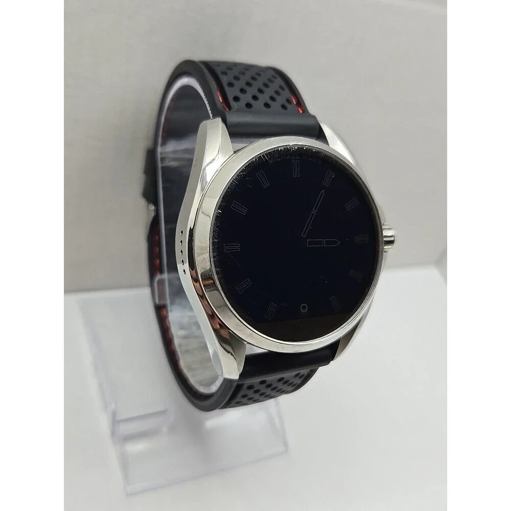 Michael Kors Access Bradshaw MKT5000 DW2C Silver Smartwatch Black Silicone Band